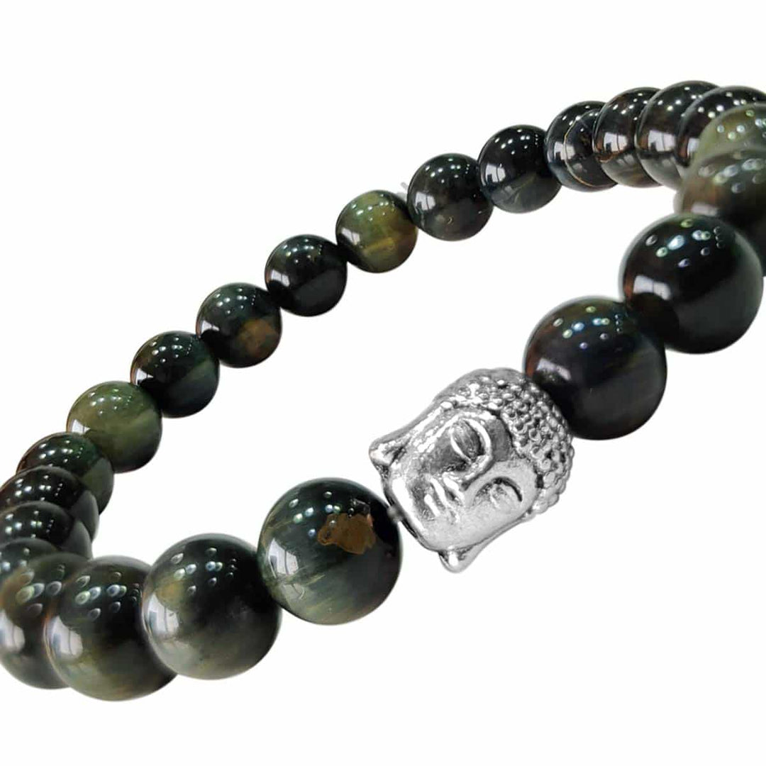 Blue Tiger Eye Buddha Bracelet