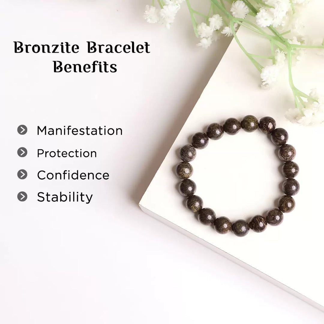 Bronzite Bracelet In Round Beads