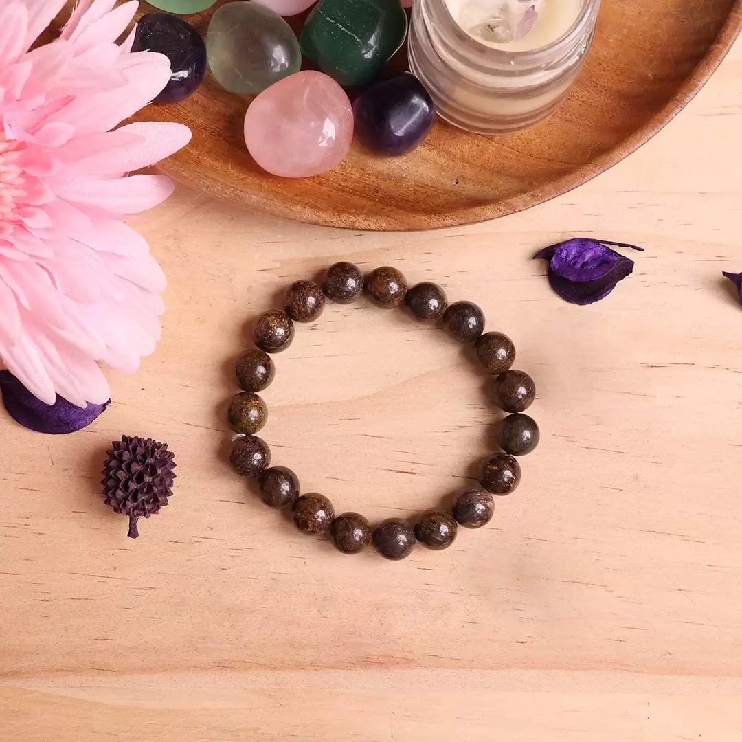 Bronzite Bracelet In Round Beads