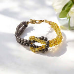 Load image into Gallery viewer, Citrine &amp; Pyrite Knot Bracelet 4mm
