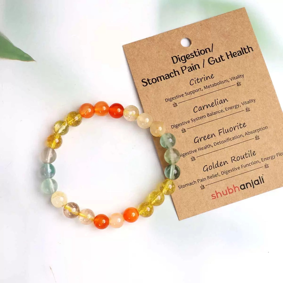 Customized Bracelet for Digestion, Stomach Pain / Gut Health Intention