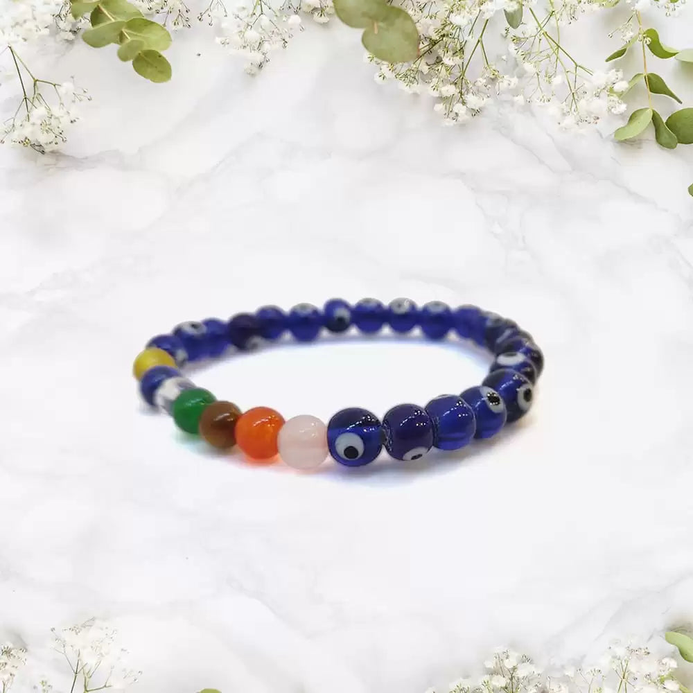 Evil Eye 7 Chakra Bracelet 7 mm