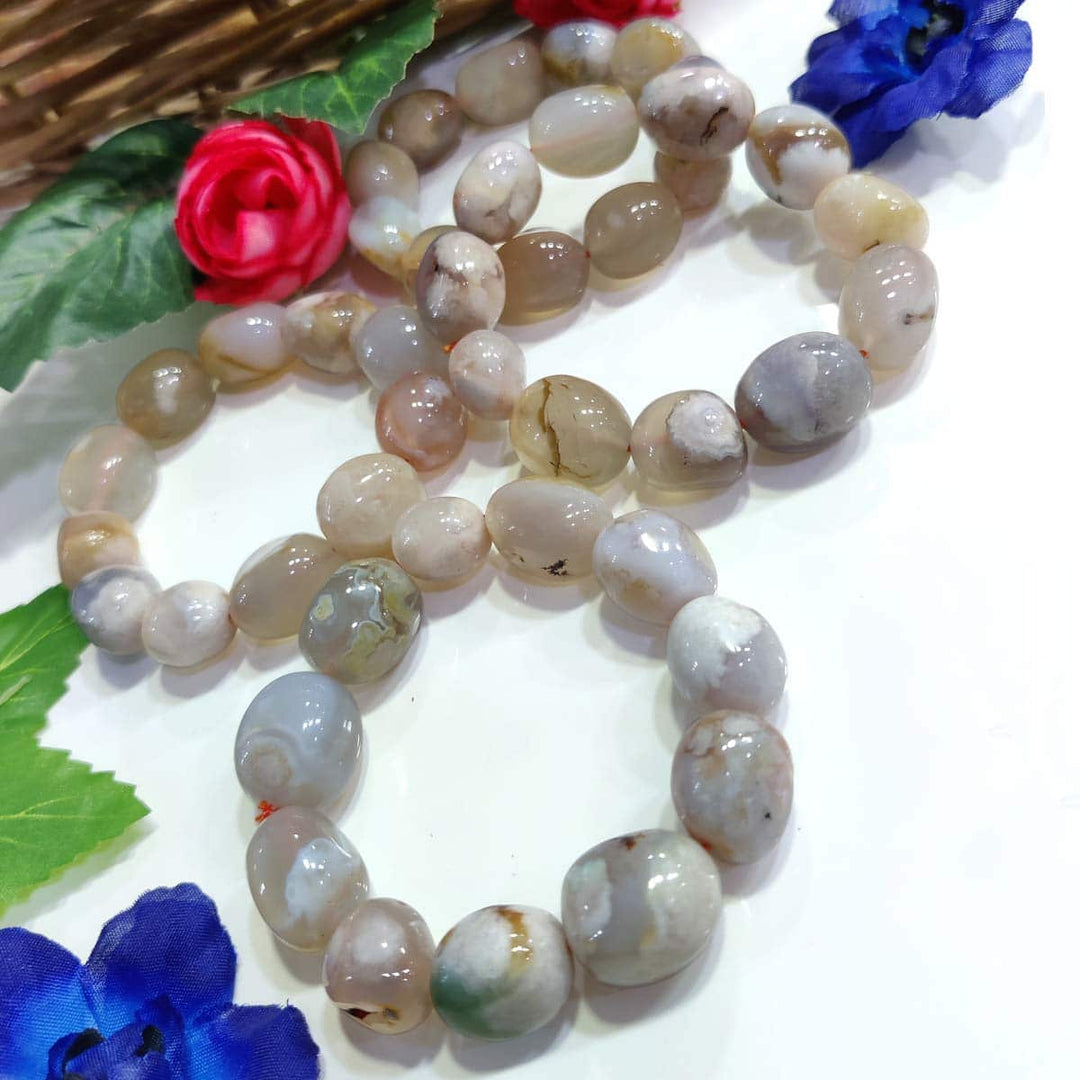 Flower Carnelian Tumble Bracelet