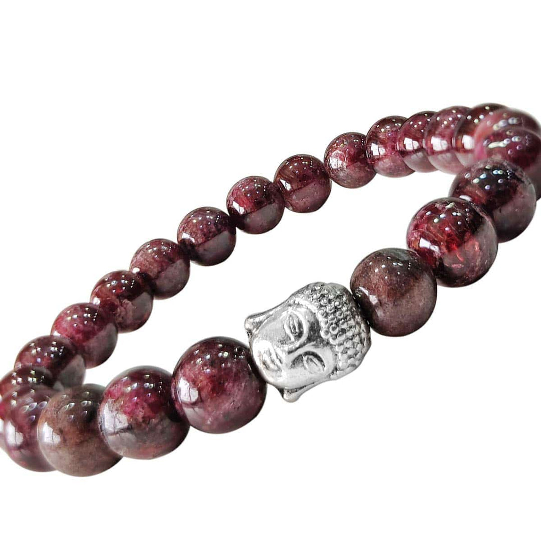 Garnet Buddha Bracelet