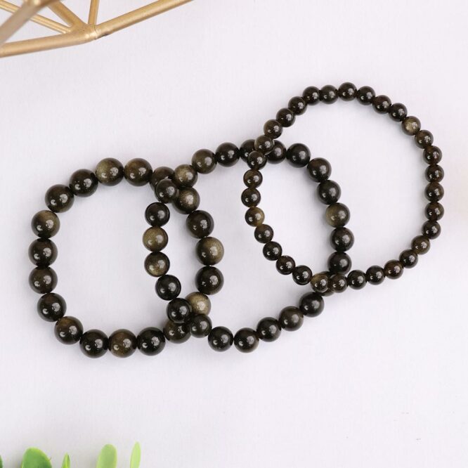 Golden Sheen Obsidian Bracelet