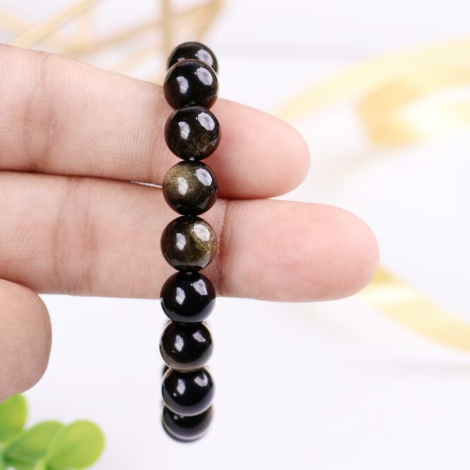 Golden Sheen Obsidian Bracelet