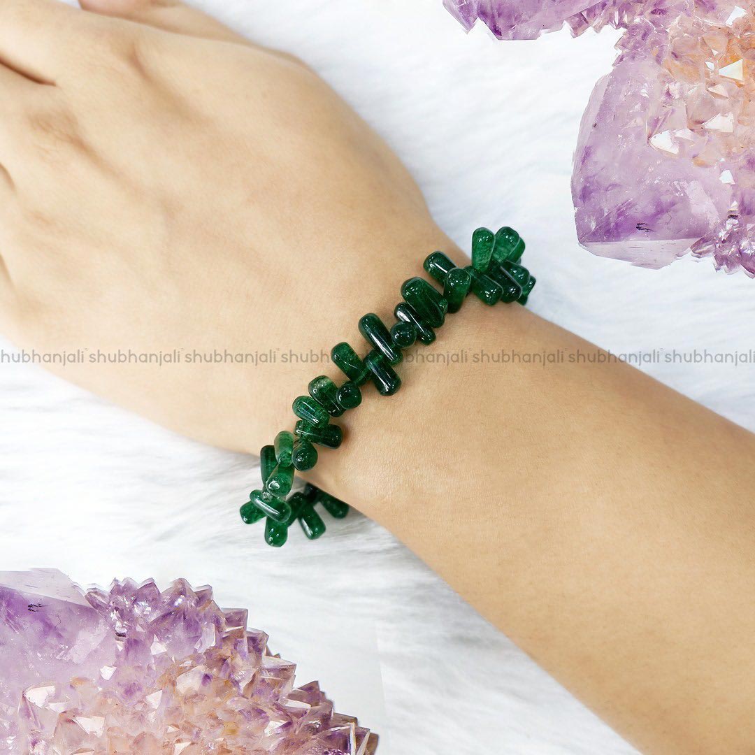 Green Jade Tear Drop Beads Bracelet