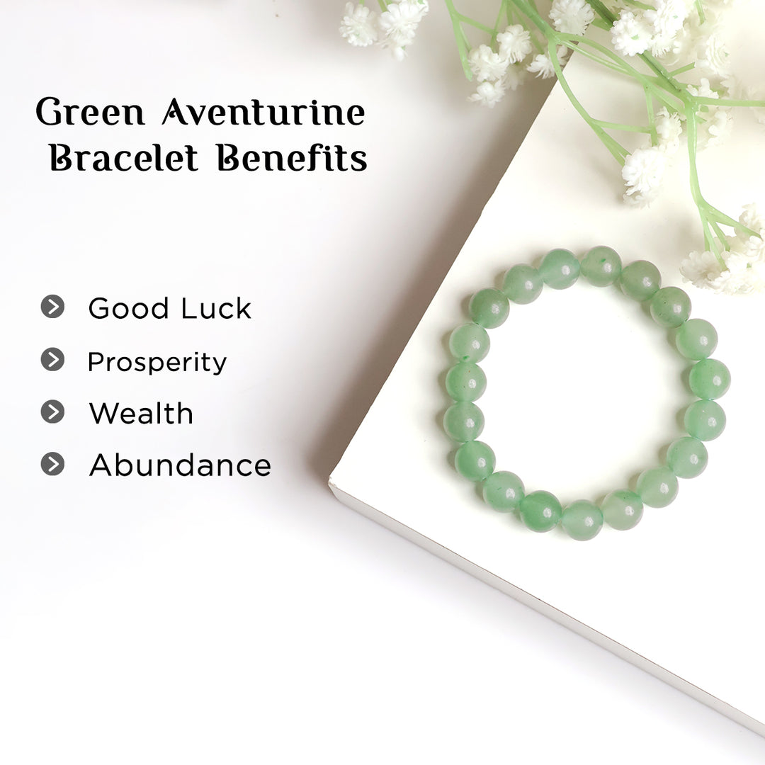 Green Aventurine Round Beads Bracelet