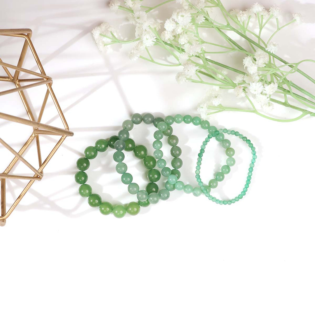 Green Aventurine Round Beads Bracelet
