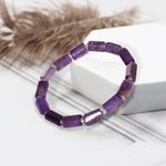 Load image into Gallery viewer, Amethyst Rectangle Beads Bracelet
