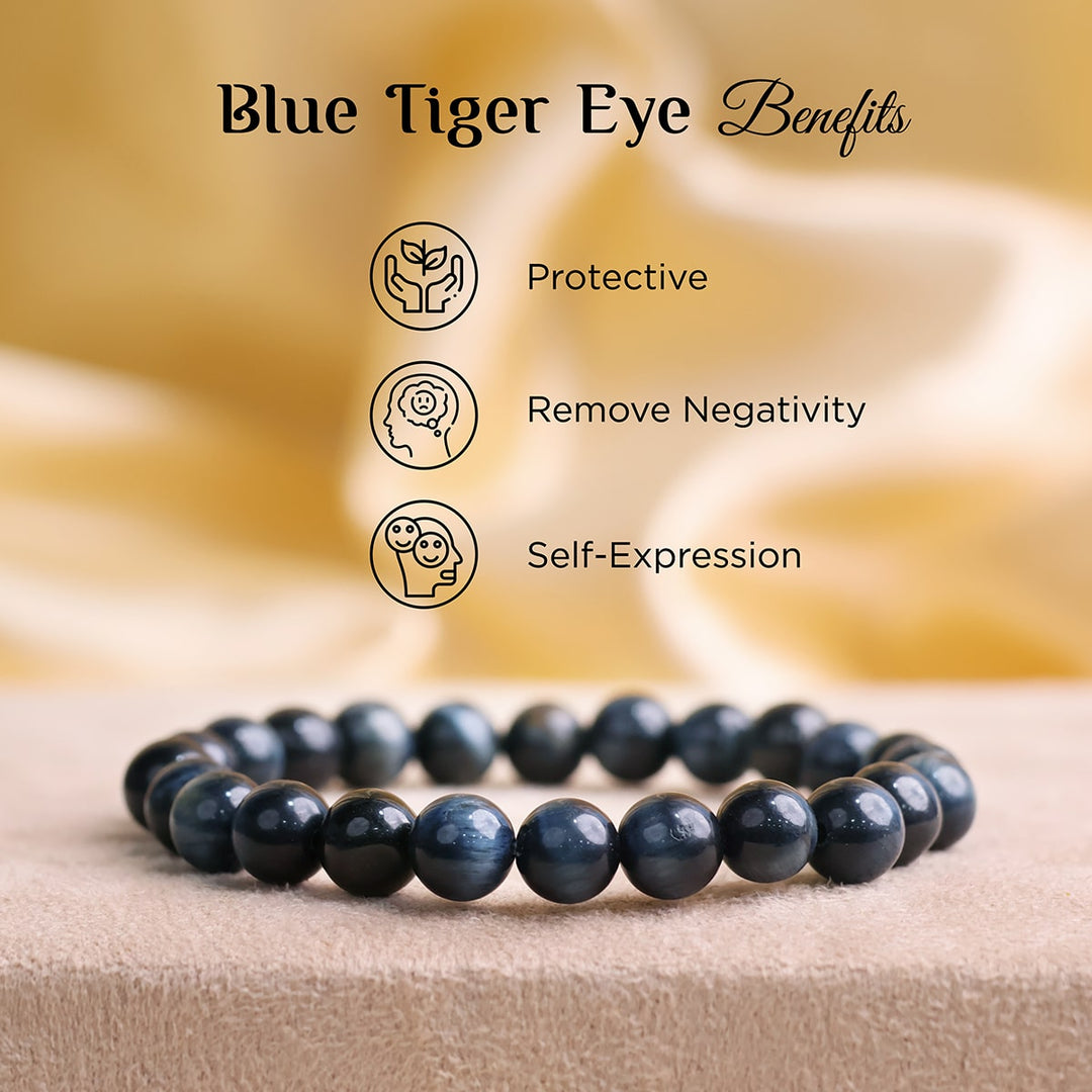 Blue Tiger Eye Bracelet - 8mm