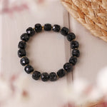 Load image into Gallery viewer, Black Tourmaline Box Faceted Bracelet
