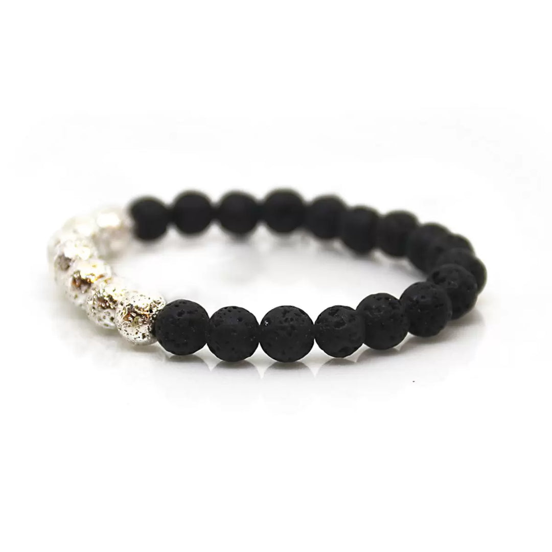 Metallic Lava Stone Bracelet 8 mm Stone Bracelet