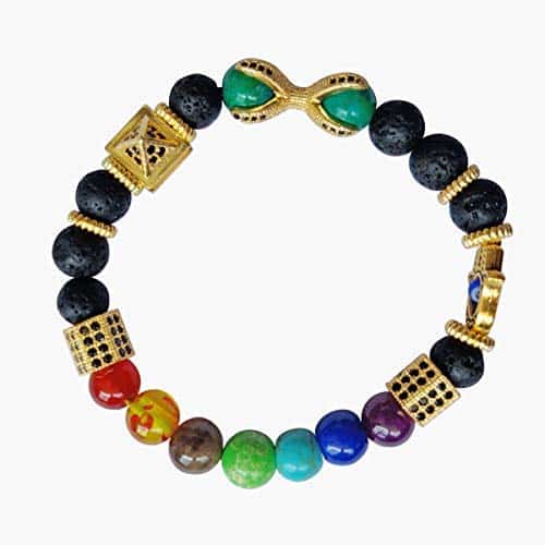 Lava 7 Chakra Evil Eye Hamsa Bracelet