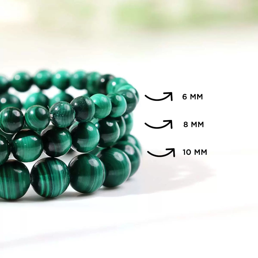 Malachite Bracelet In Round Beads