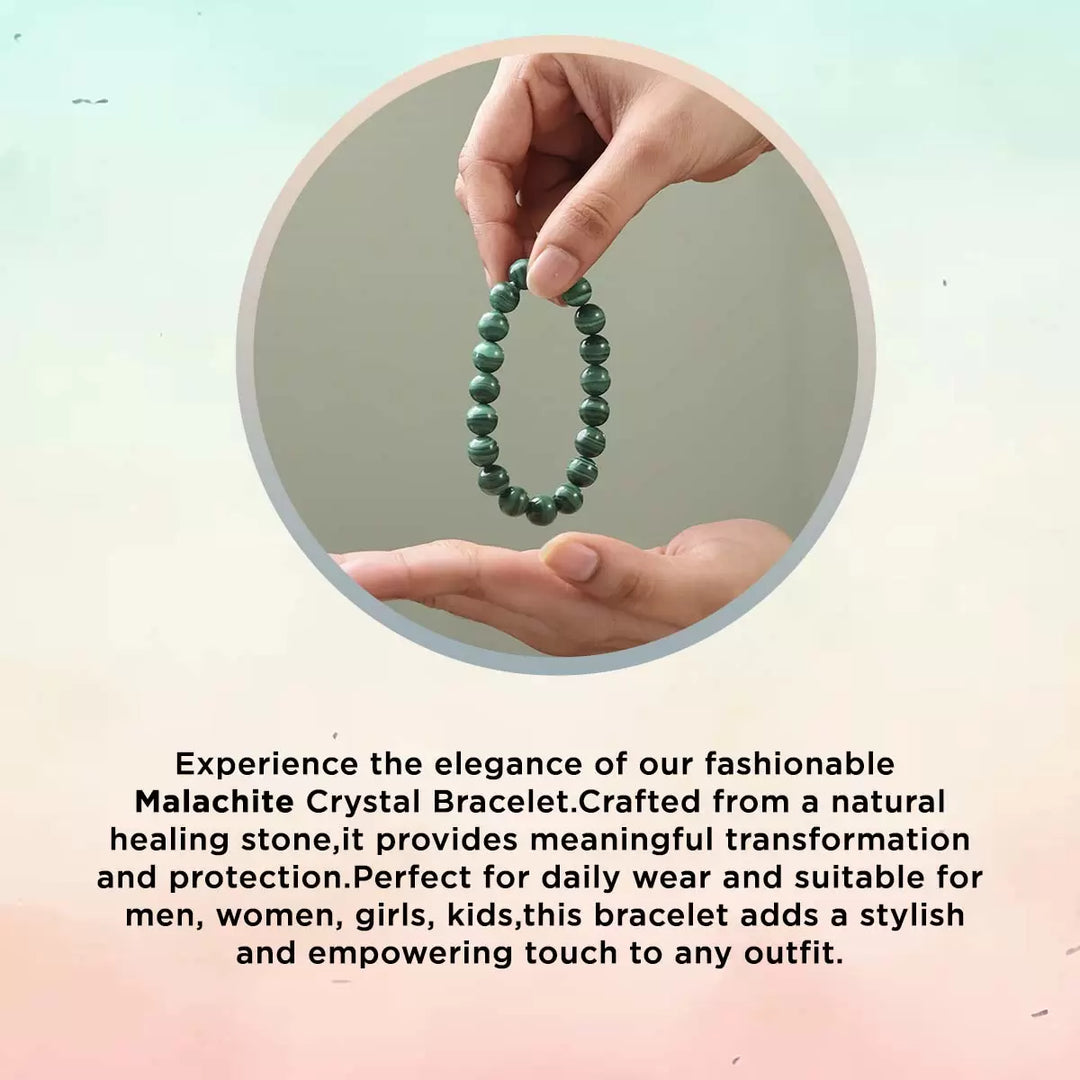 Malachite Bracelet In Round Beads