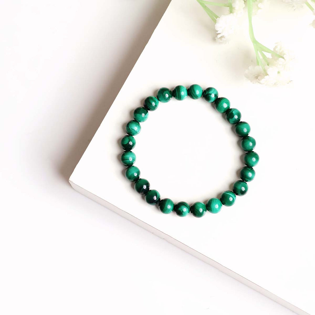 Malachite Round Beads Bracelet