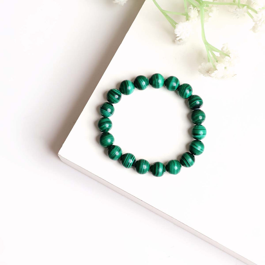Malachite Round Beads Bracelet