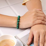 Load image into Gallery viewer, Malachite Round Beads Bracelet
