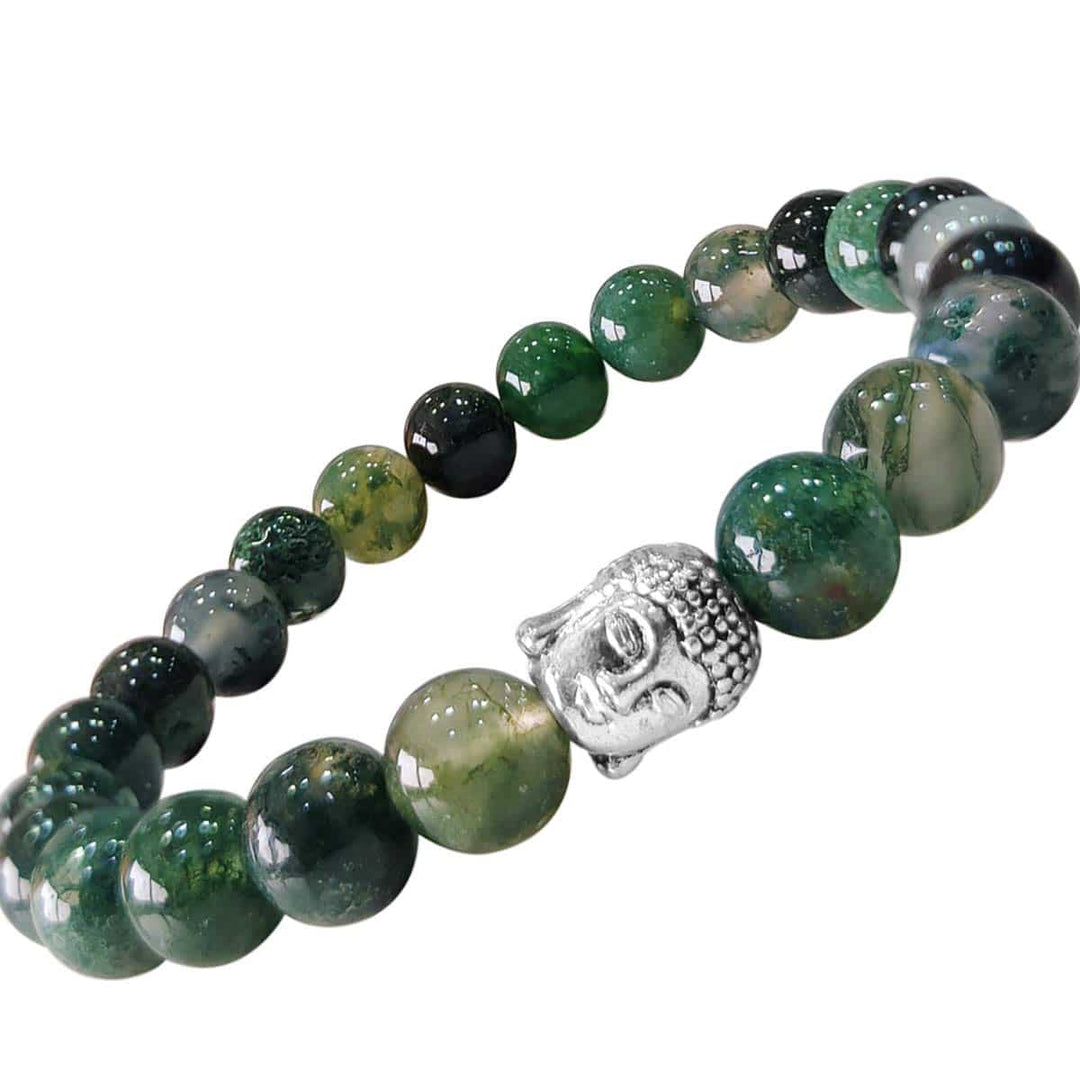 Moss Agate Buddha Bracelet