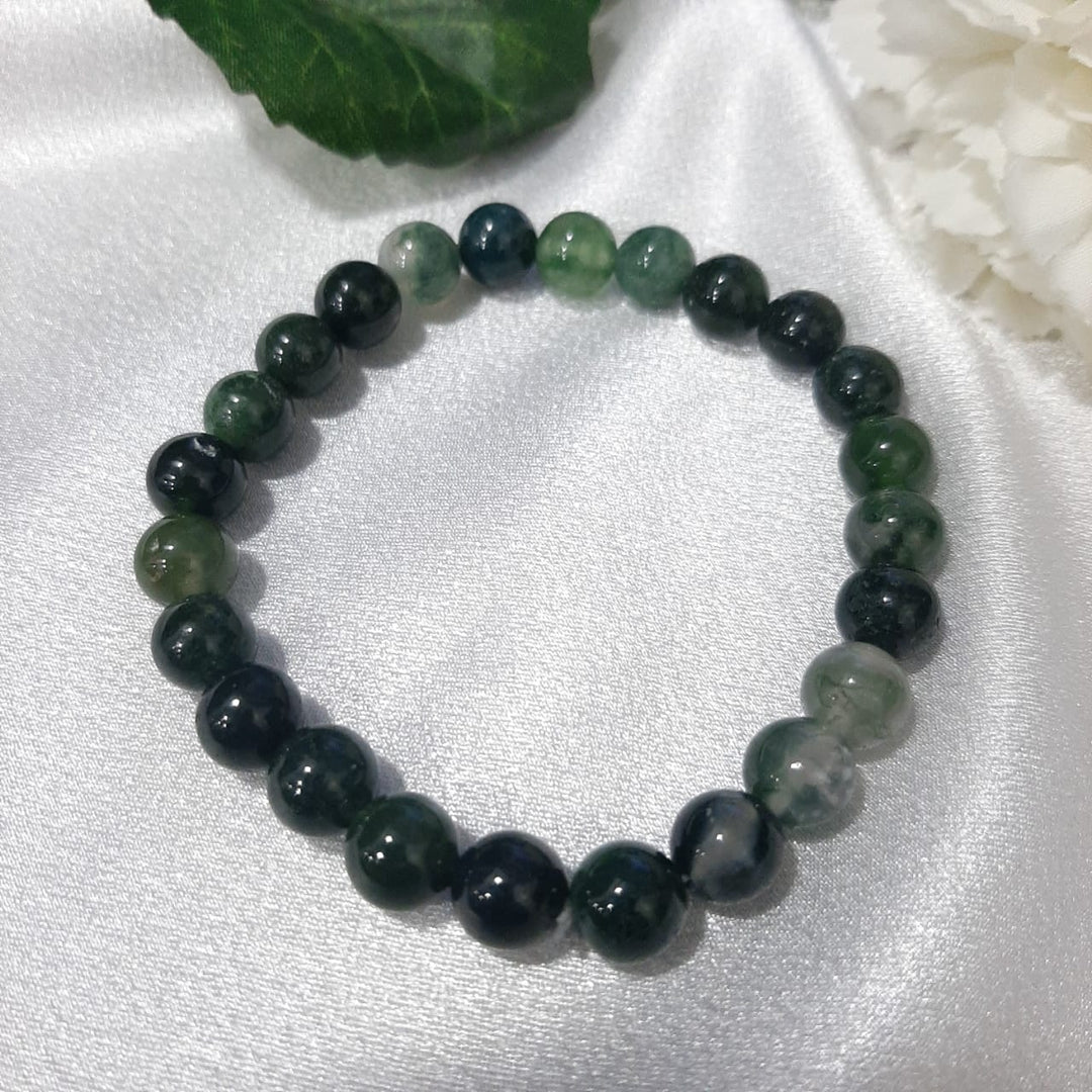 Moss Agate 8mm Bracelet