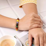 Load image into Gallery viewer, Om Mani Padme Hum Bracelet In Round Beads

