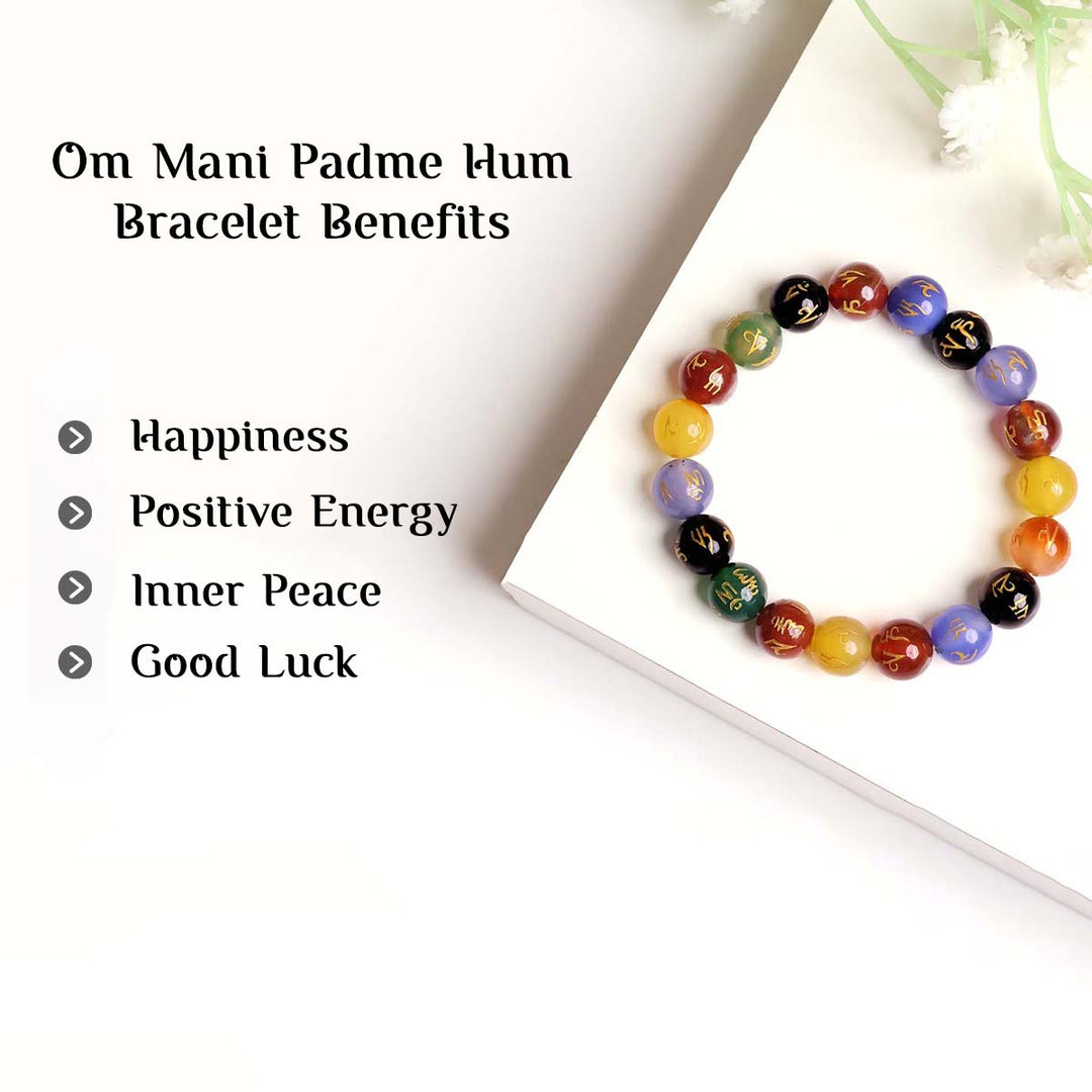 Om Mani Padme Hum Round Beads Bracelet