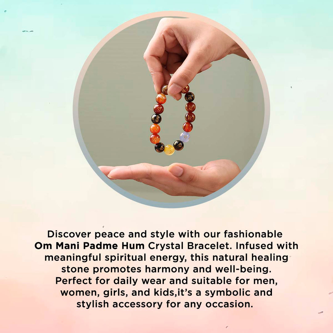 Om Mani Padme Hum Round Beads Bracelet