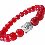 Load image into Gallery viewer, Onyx Ruby Buddha Bracelet
