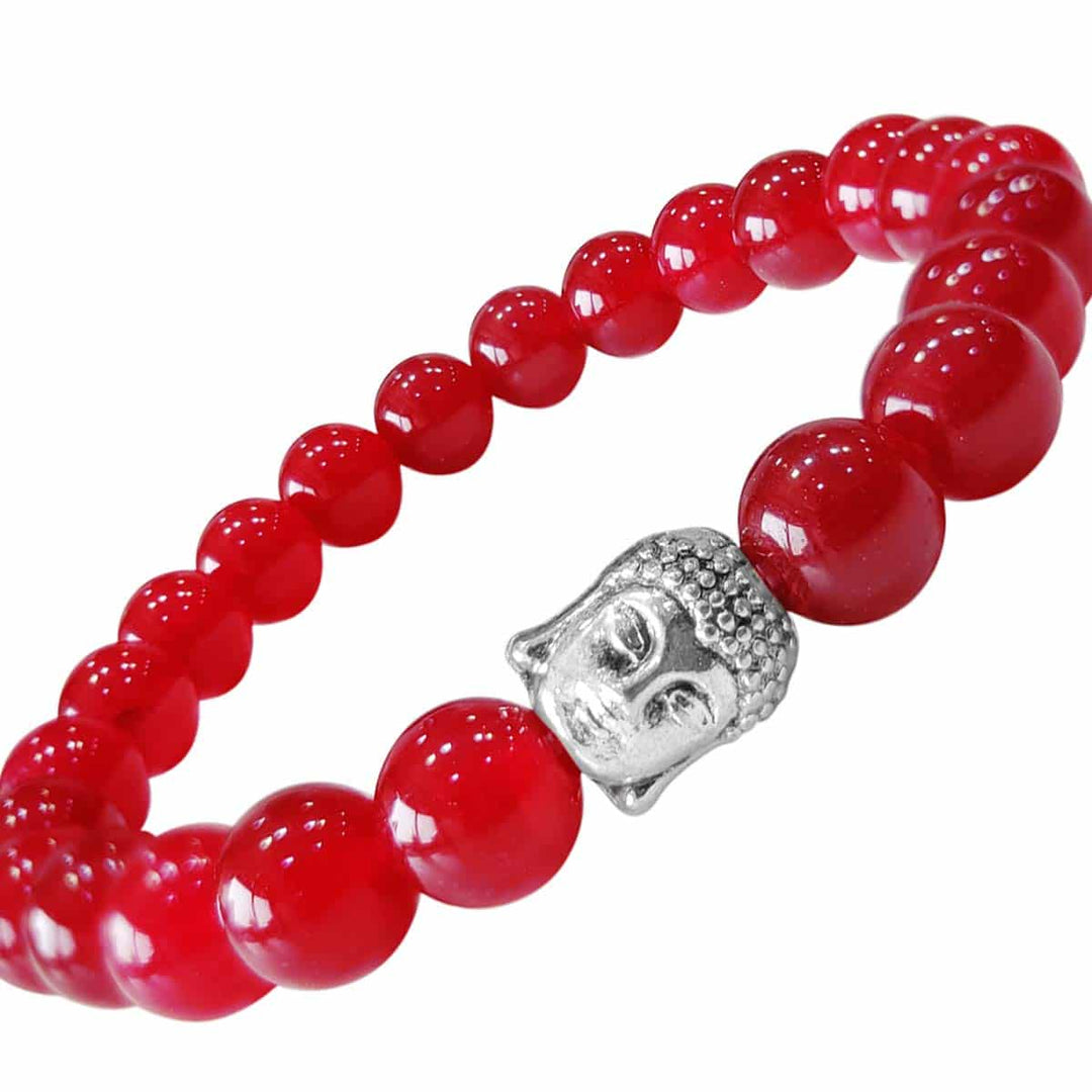 Onyx Ruby Buddha Bracelet