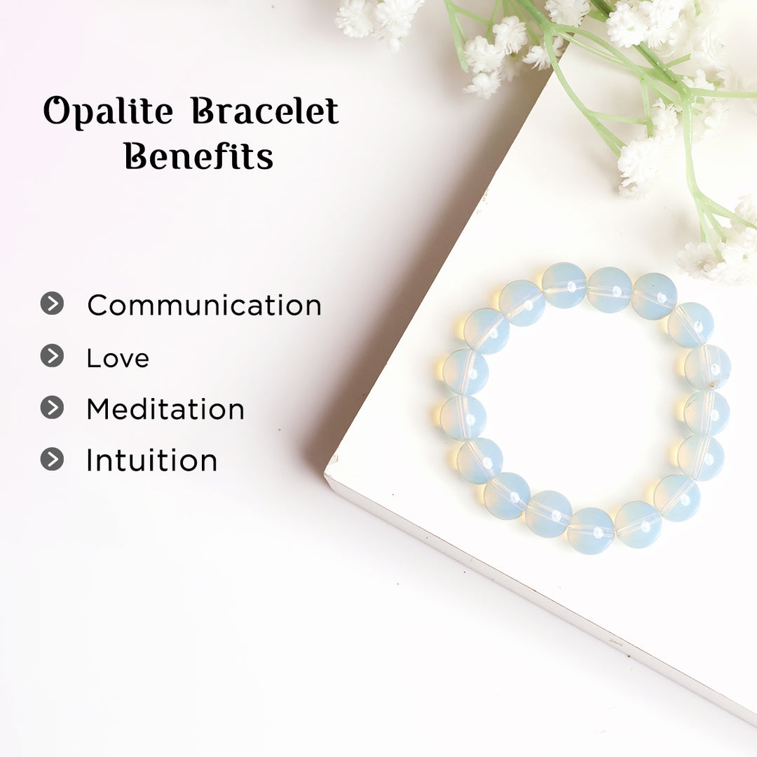 Opalite Round Beads Bracelet
