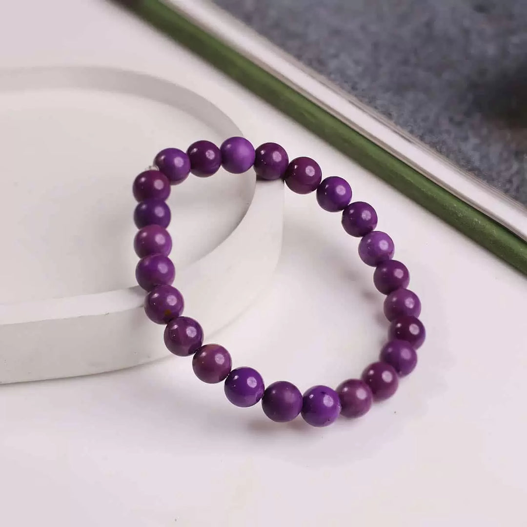 Phosphosiderite Round Beads Bracelet