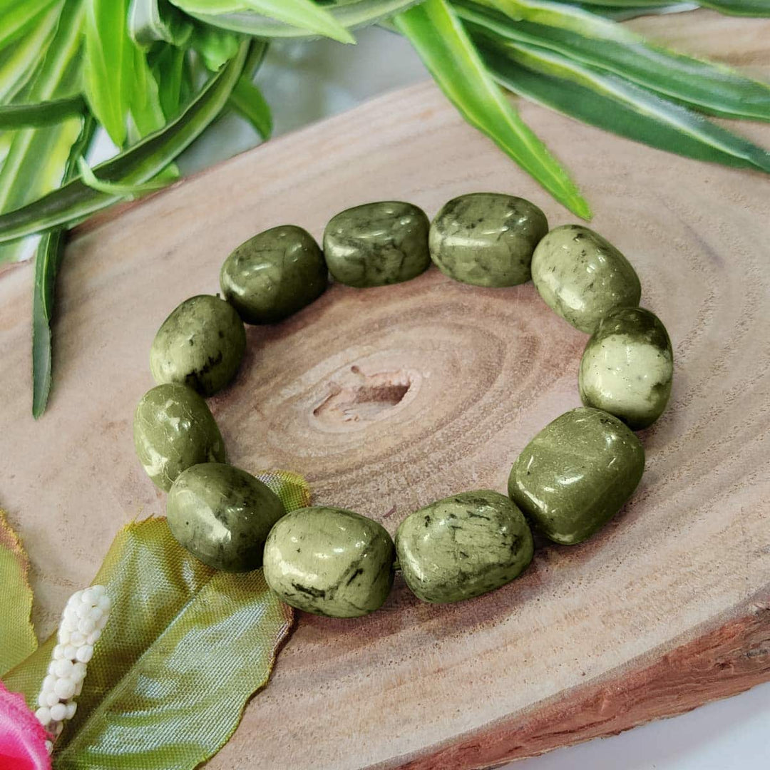 Prehnite Crystal Tumble Bracelet