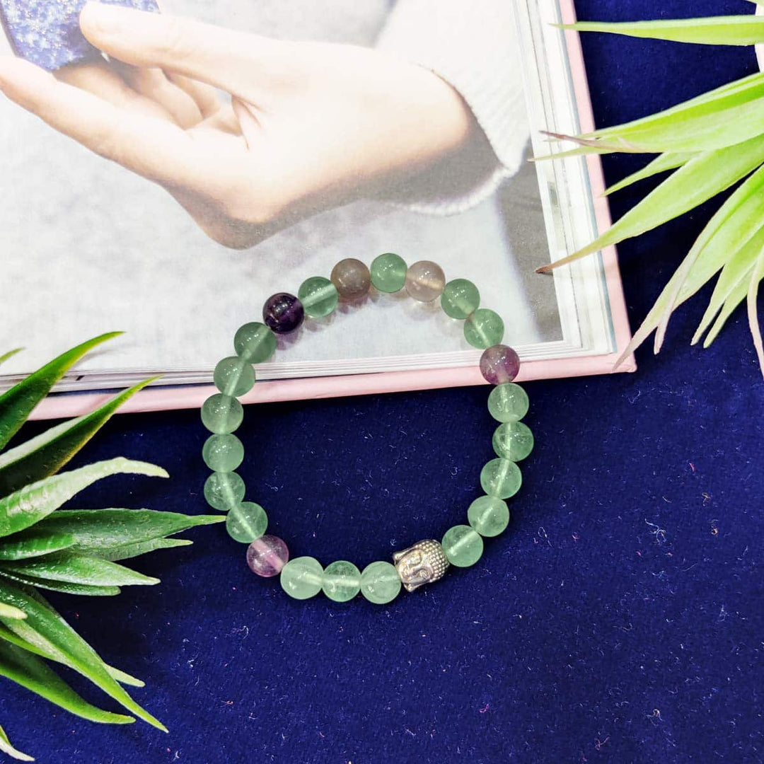 Multi Fluorite Buddha Bracelet