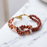 Load image into Gallery viewer, Red Carnelian &amp; Red Jasper Faceted Knot Bracelet 4mm
