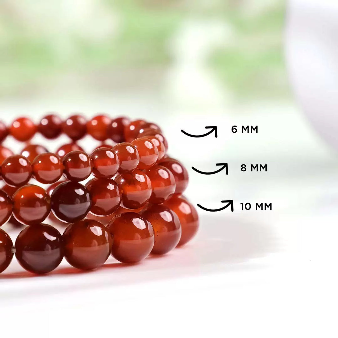 Red Onyx Bracelet In Round Beads