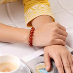 Load image into Gallery viewer, Red Onyx Bracelet In Round Beads
