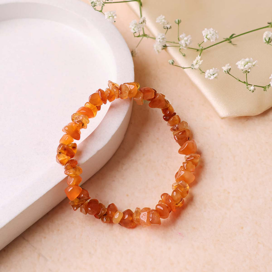 Red Carnelian Chips Bracelet
