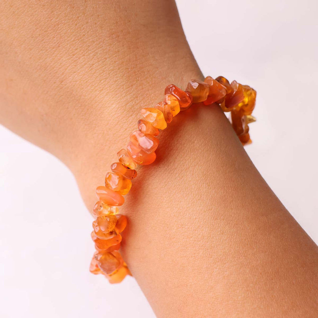 Red Carnelian Chips Bracelet