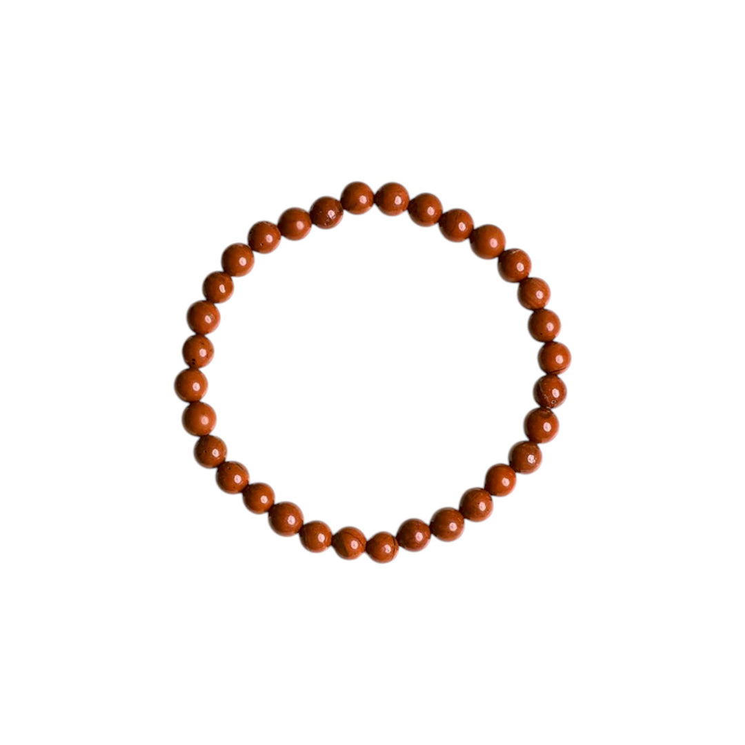 Red Jasper Round Beads Bracelet