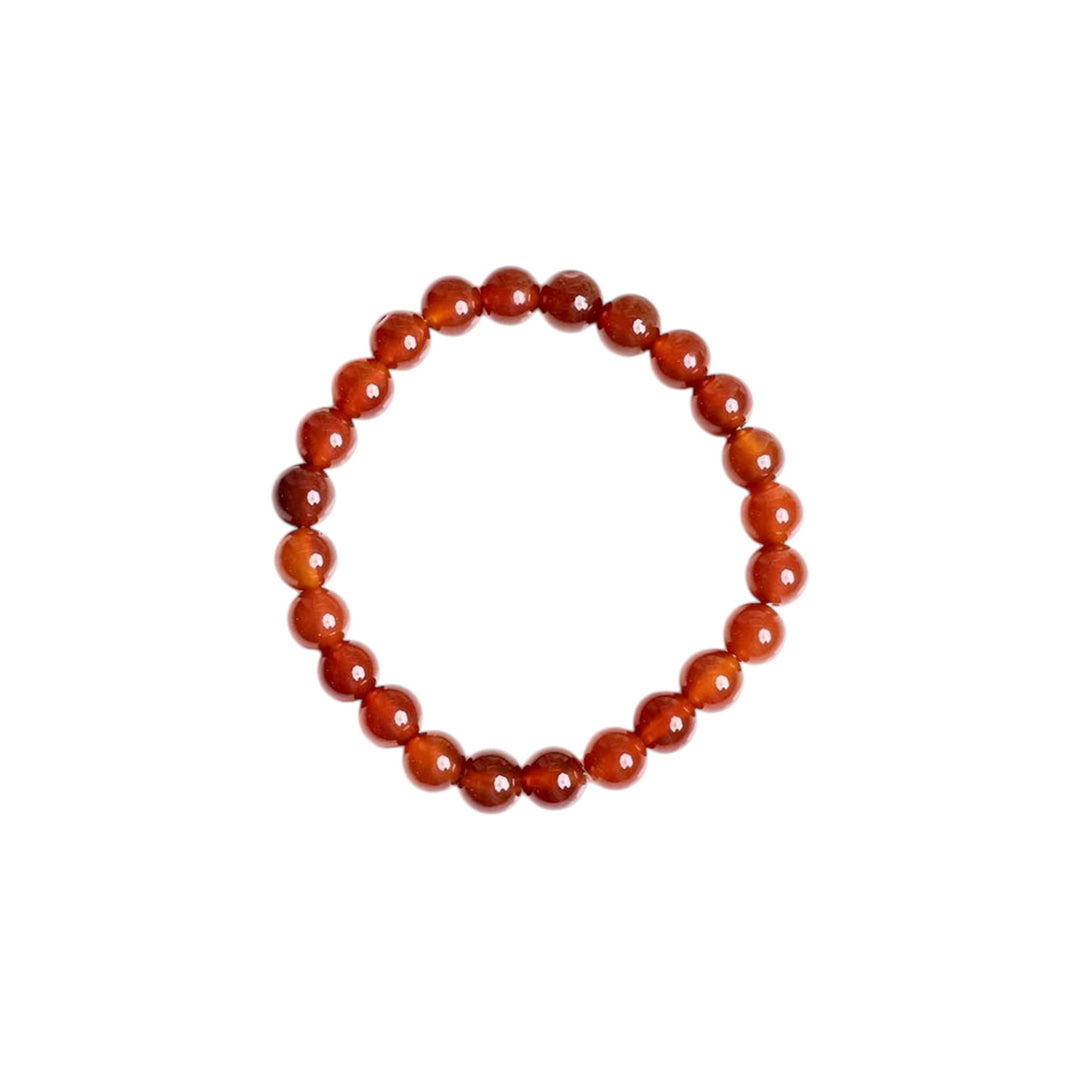 Red Onyx Round Beads Bracelet