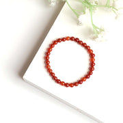 Red Onyx Round Beads Bracelet