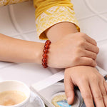 Load image into Gallery viewer, Red Onyx Round Beads Bracelet
