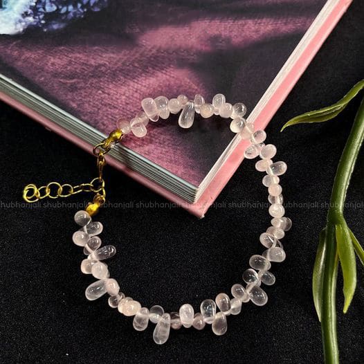 Rose Quartz Tear Drop Bead Bracelet