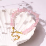 Load image into Gallery viewer, Rose Quartz Chips Chain Bracelet
