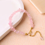 Load image into Gallery viewer, Rose Quartz Chips Chain Bracelet

