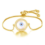 Load image into Gallery viewer, Turkish Evil Eye Mother of Pearls Charm Bracelet
