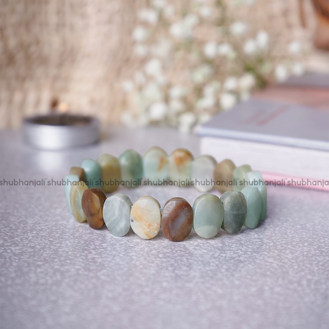 Amazonite Oval Faceted Bracelet