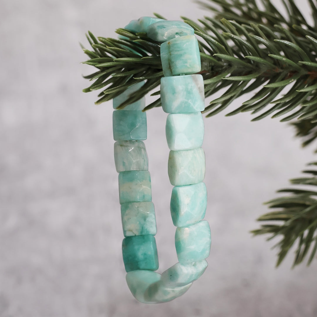 Amazonite Square Shape Beads Bracelet