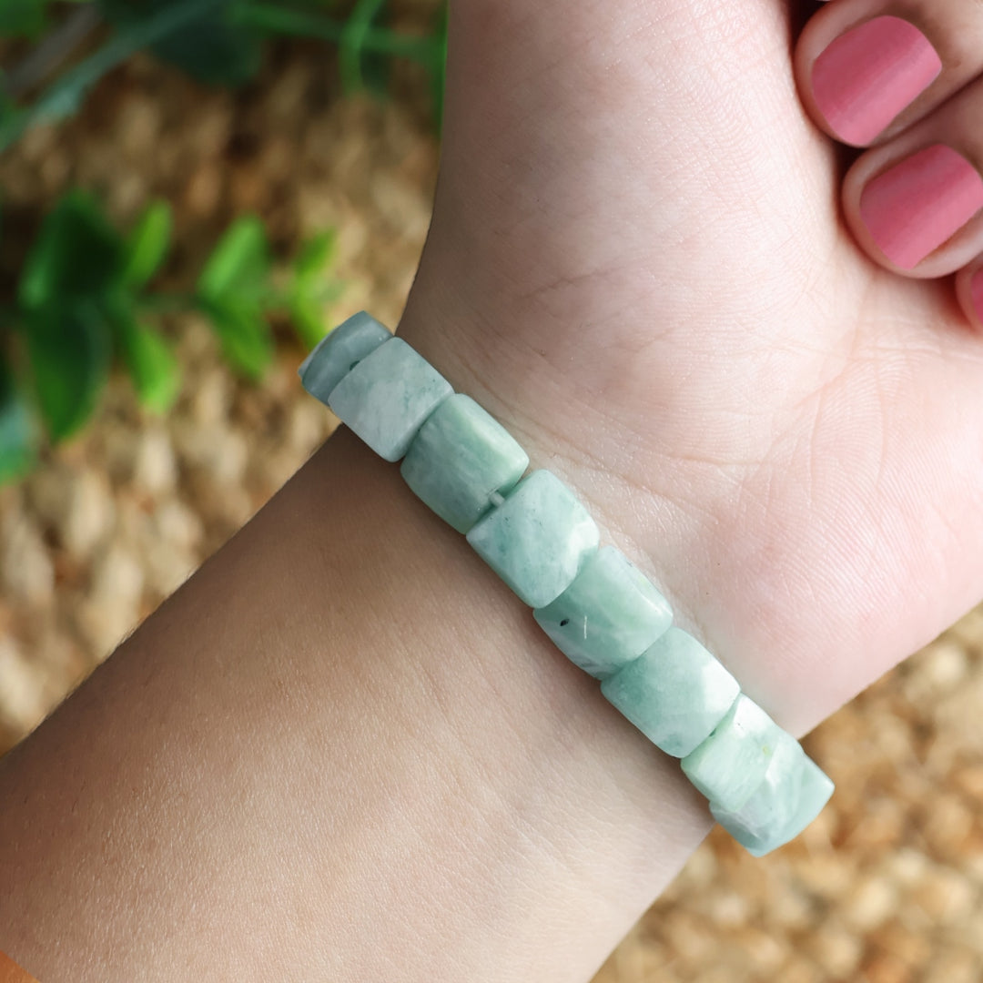 Amazonite Square Shape Beads Bracelet